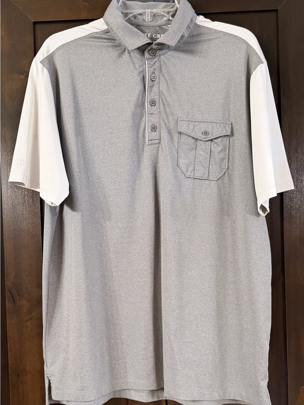 Matte Grey Two Tone Gray Golf Polo Sz L